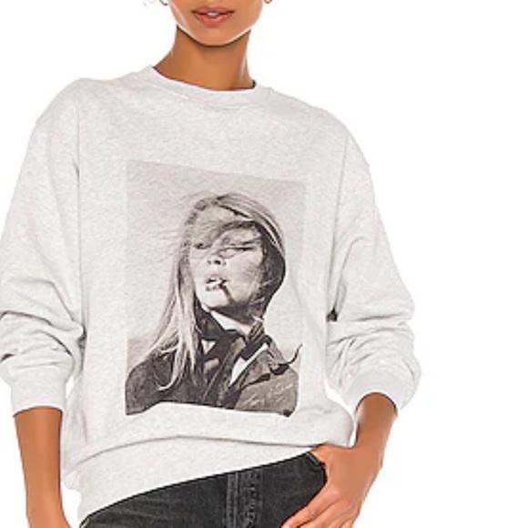 Anine Bing Gray Graphic Sweatshirt - Picture 1 of 2